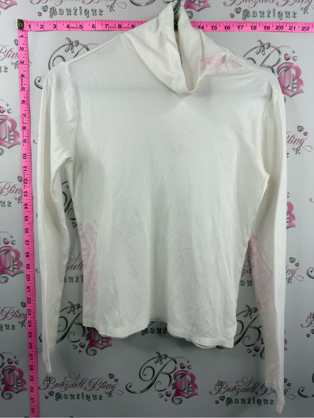Eddie Bauer turtleneck long sleeve tie dye pink White Long Sleeve Turtleneck Top